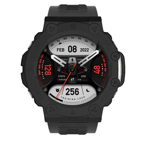 For Huami Amazfit T-Rex 2 Anti-scratch Smart Watch Case Hollow Hard PC Protective Cover - Black - 1