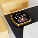 For Fitbit Sense 2 Flexible TPU Anti-Scratch Watch Case Electroplating Frame Overall Protective Cover - Rose Gold - 2