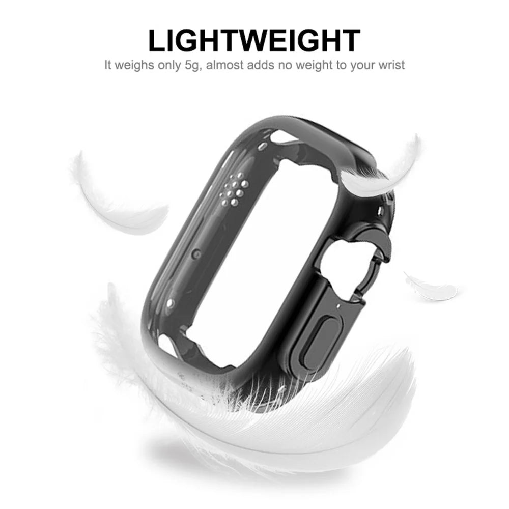 ENKAY HAT PRINCE For Apple Watch Ultra 3 / Ultra 2 / Ultra 49mm Transparent Case Flexible TPU Electroplating All-Around Cover with Front Screen Protector - Black - 5