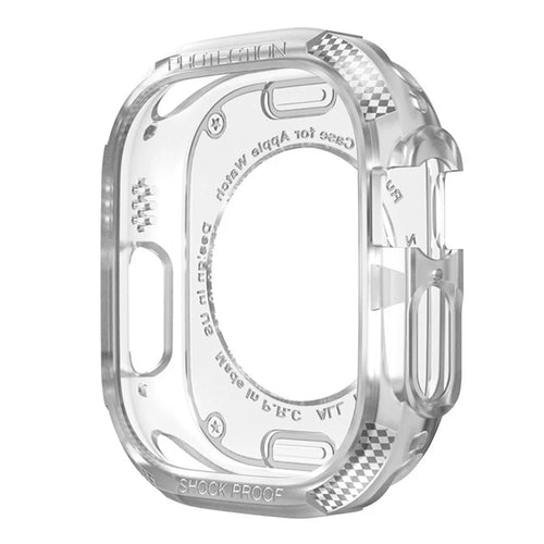 For Apple Watch Ultra 3 / Ultra 2 / Ultra 49mm Carbon Fiber Pattern TPU Hollow Cover Anti-scratch Smart Watch Protective Case - Carbon Fiber Pattern - 1