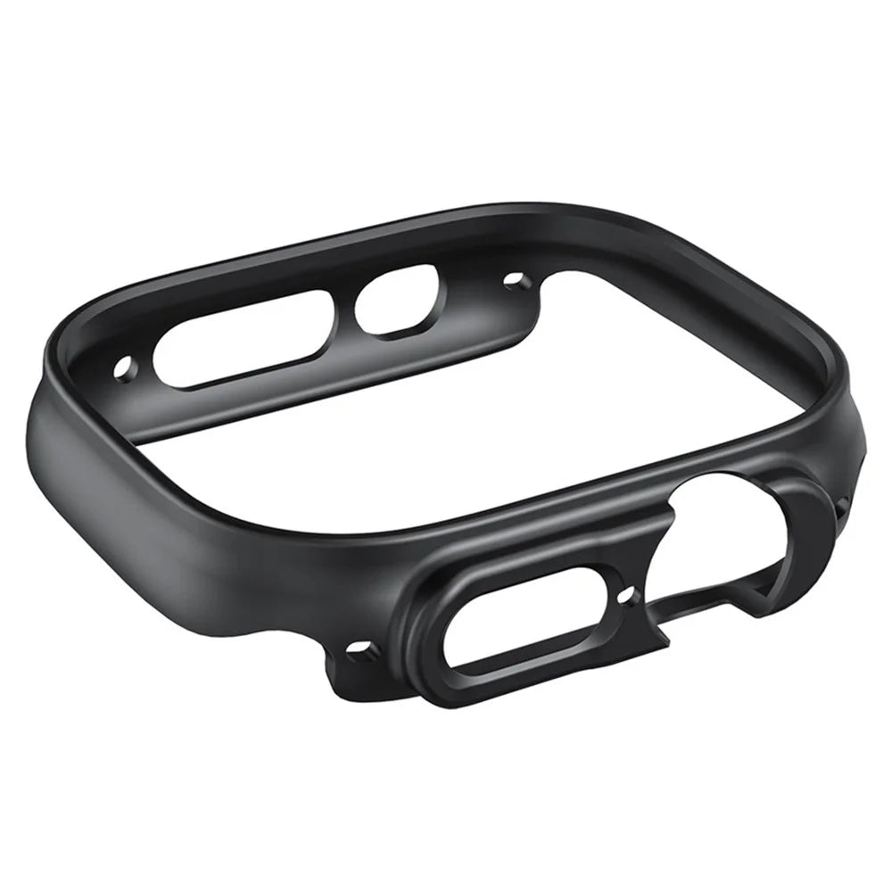 For Apple Watch Ultra 3 / Ultra 2 / Ultra 49mm Matte Hard PC Case Half Protective Cover Bumper Frame - Balck - 3