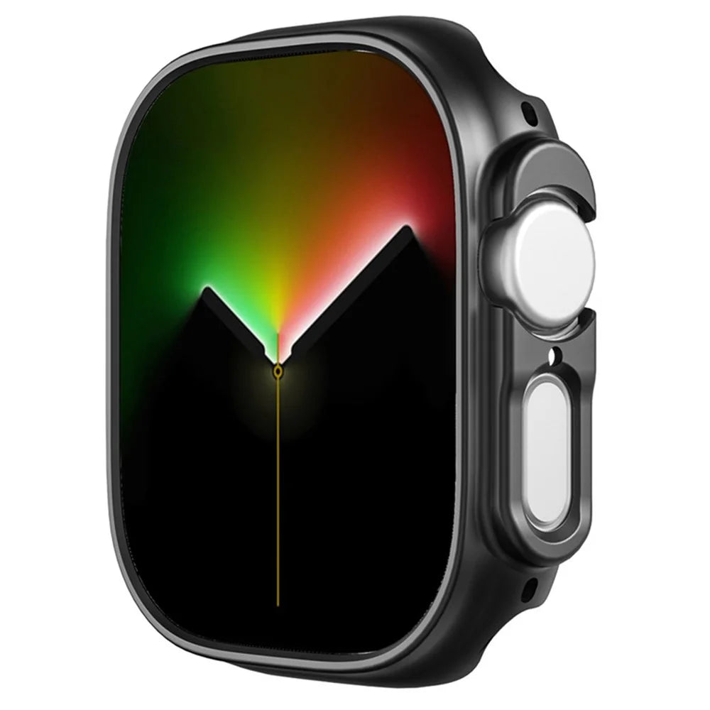 For Apple Watch Ultra 3 / Ultra 2 / Ultra 49mm Matte Hard PC Case Half Protective Cover Bumper Frame - Balck - 4