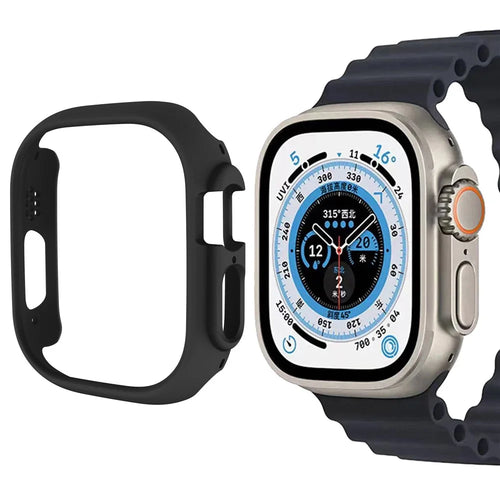 For Apple Watch Ultra 3 / Ultra 2 / Ultra 49mm Quick Release Watch Case Sports Watch PC Case Half Covering Watch Protector - Black - 1