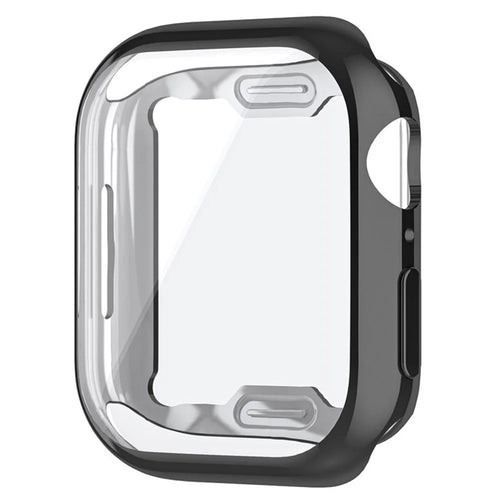 For Apple Watch Series 9 / 8 / 7 45mm Full Coverage TPU Watch Case Anti-scratch Electroplating Protective Cover - Black - 1