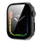 For Apple Watch Series 9 / 8 / 7 41mm Electroplating Watch Case with Tempered Glass Screen Protector Full Protection PC Cover - Black - 1