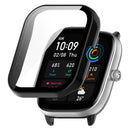 For Huami Amazfit GTS 4 Mini Hard PC Case with Tempered Glass Screen Protector Scratch Resistant Overall Protective Cover - Black - 1