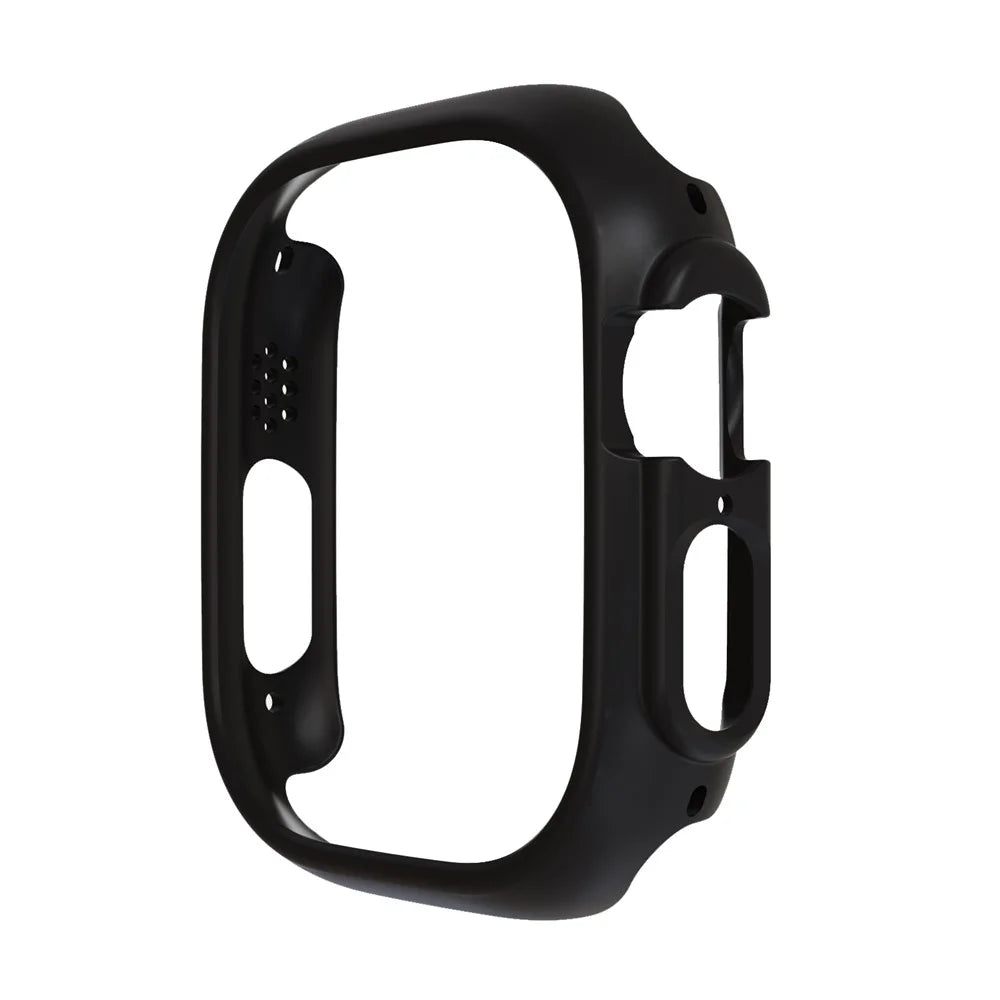 For Apple Watch Ultra 3 / Ultra 2 / Ultra 49mm Hard PC Smart Watch Case Anti-scratch Hollow Protective Frame - Black - 1
