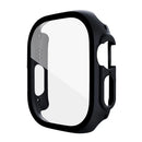 For Apple Watch Ultra 3 / Ultra 2 / Ultra 49mm Hard PC Case with Tempered Glass Screen Protector Overall Scratch-Proof Protective Cover - Black - 1