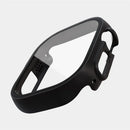 For Apple Watch Ultra 3 / Ultra 2 / Ultra 49mm Hard PC Case with Tempered Glass Screen Protector Overall Scratch-Proof Protective Cover - Black - 3