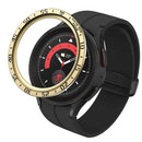 For Samsung Galaxy Watch 5 Pro 45mm Metal Watch Case Cover Quick Release Sports Watch Case Protector with Dial Plate - Gold - 1