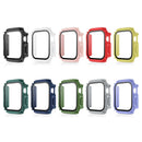 For Apple Watch Series 9 / 8 / 7 41mm Hard PC Case with Tempered Glass Screen Protector Anti-Scratch Waterproof Smart Watch Case - Black - 5
