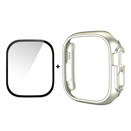 ENKAY HAT PRINCE For Apple Watch Ultra 3 / Ultra 2 / Ultra 49mm Rubberized PC Watch Case Shockproof Protective Cover + 9H Screen Protector - Silver - 1