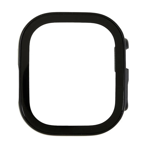 For Apple Watch Ultra 3 / Ultra 2 / Ultra 49mm Polished Watch Case with Silk Printing Tempered Glass Screen Protector Anti-drop Hard PC Cover - Black - 1