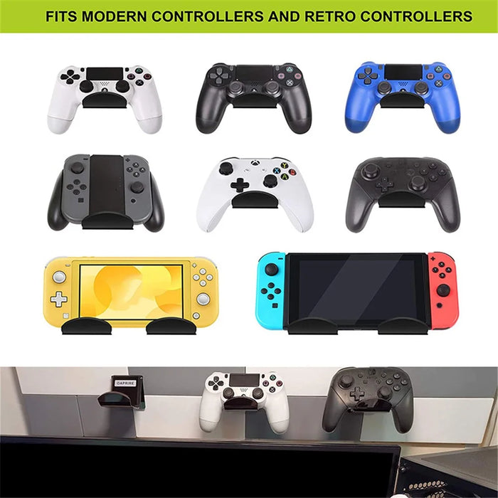 RTU66788 1PC Acrylic Game Controller Holder Wall Mounted Strong Adhesive Stand Headphone Hanger - Black - 5