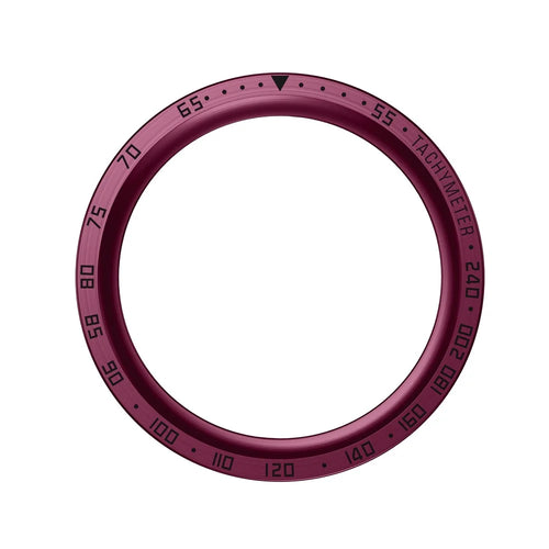 Watch Bezel for Samsung Galaxy Watch 5 Pro 45mm Metal Protective Frame Ring Cover Watch Replacement Accessories (Type E) - Wine Red Ring Black Letters - 1