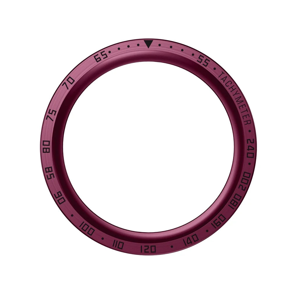 Watch Bezel for Samsung Galaxy Watch 5 Pro 45mm Metal Protective Frame Ring Cover Watch Replacement Accessories (Type E) - Wine Red Ring Black Letters - 1