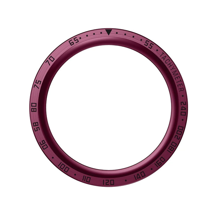 Watch Bezel for Samsung Galaxy Watch 5 Pro 45mm Metal Protective Frame Ring Cover Watch Replacement Accessories (Type E) - Wine Red Ring Black Letters - 1