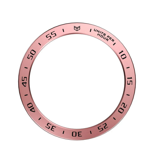 Watch Bezel Ring for Samsung Galaxy Watch 5 44mm Metal Bezel Ring Protection Cover Watch Replacement Part (Type A) - Rose Gold Ring Black Letters - 1