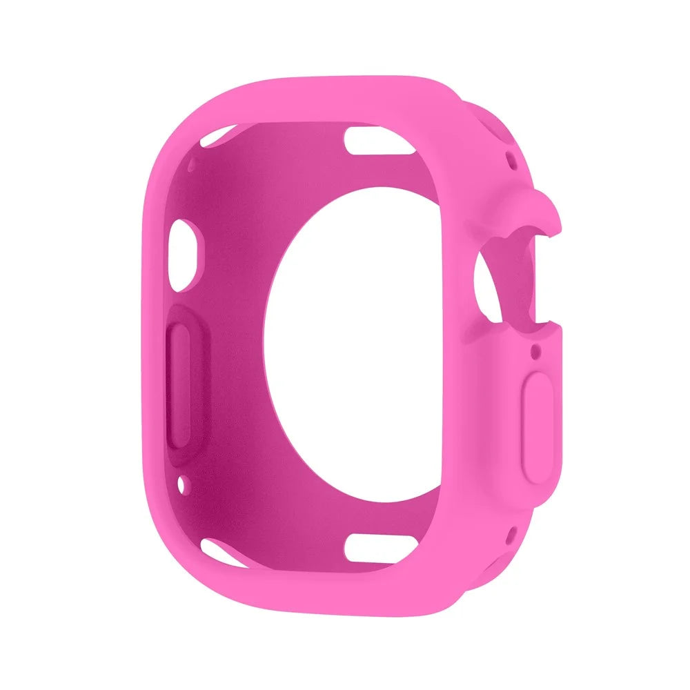 For Apple Watch Ultra 3 / Ultra 2 / Ultra 49mm Candy Color Soft TPU Watch Case Precise Cutouts Protective Cover Frame - Hot Pink - 2