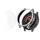 For Samsung Galaxy Watch 5 44mm /  Watch4 44mm Smart Watch Case Anti-drop PC Cover with Tempered Glass Screen Protector - Black / Silver - 1