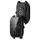 For Huami Amazfit GTS 4 Hard PC Case with Tempered Glass Screen Protector Scratch Resistant Overall Protective Cover - Black - 7