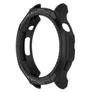 For Huami Amazfit GTR 4 46mm Rugged Protective Case Soft TPU Half Protective Bumper Frame Cover with Dial Plate - Black - 2
