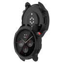 For Huami Amazfit GTR 4 46mm Rugged Protective Case Soft TPU Half Protective Bumper Frame Cover with Dial Plate - Black - 7
