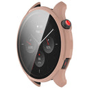 For Huami Amazfit GTR 4 46mm Full Coverage Hard PC Case with Tempered Glass Screen Protector Touch Sensitive HD Bumper Protective Cover - Sakura Pink - 6