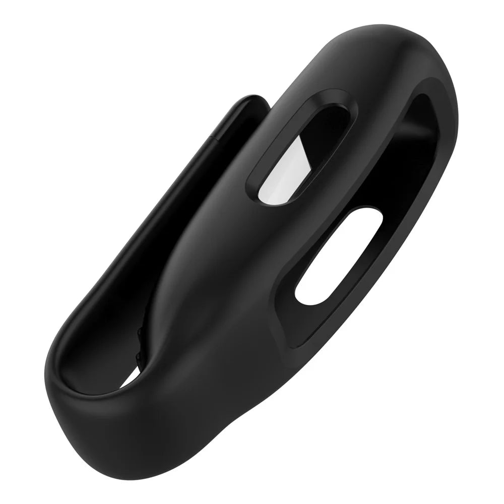 For Fitbit Inspire 3 / Inspire 2 / Ace 3 Silicone Clip Holder Protective Case Anti-Drop Fitness Tracker Cover - Black - 3