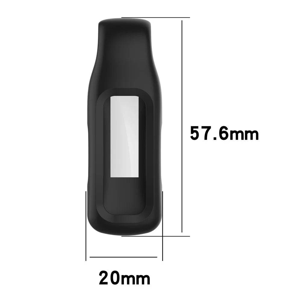 For Fitbit Inspire 3 / Inspire 2 / Ace 3 Silicone Clip Holder Protective Case Anti-Drop Fitness Tracker Cover - Black - 6