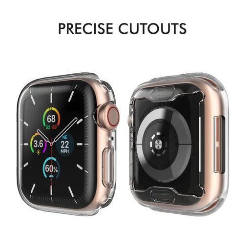 AHASTYLE WA05 2PCS For Apple Watch SE3 / SE2 / SE1 /  6 / 5 / 4 40mm Clear TPU Watch Frame Cover Protective Shockproof Case - 2