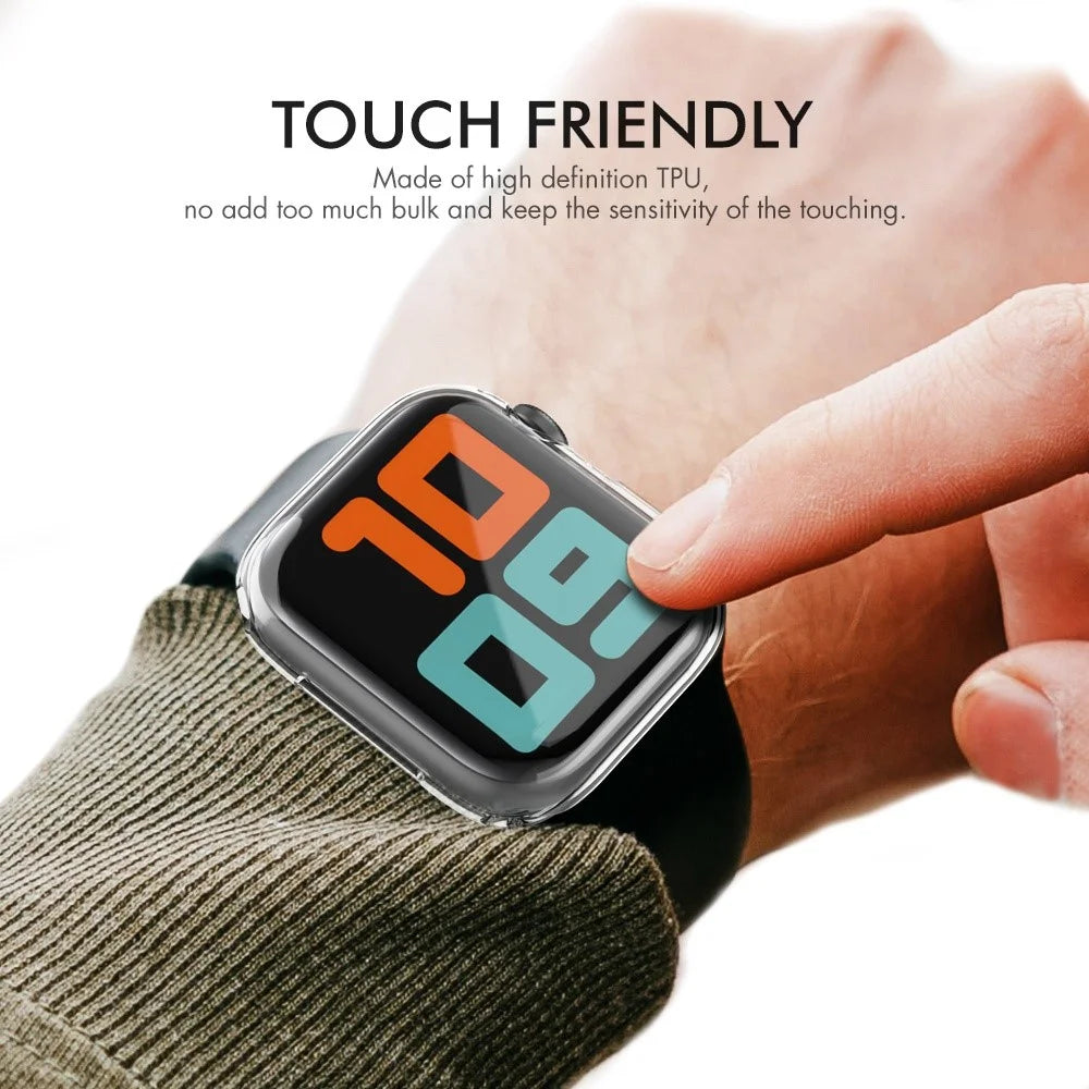 AHASTYLE WA05 2PCS For Apple Watch SE3 / SE2 / SE1 /  6 / 5 / 4 40mm Clear TPU Watch Frame Cover Protective Shockproof Case - 4