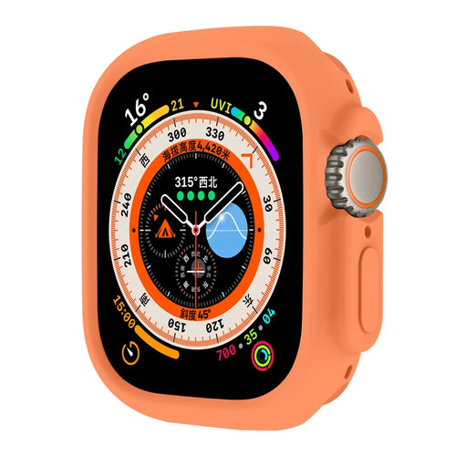 ENKAY HAT PRINCE For Apple Watch Ultra 3 / Ultra 2 / Ultra 49mm Soft TPU Watch Case Candy Color Hollow-out Protective Impact Resistant Frame Shell - Orange - 1