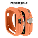 ENKAY HAT PRINCE For Apple Watch Ultra 3 / Ultra 2 / Ultra 49mm Soft TPU Watch Case Candy Color Hollow-out Protective Impact Resistant Frame Shell - Orange - 3