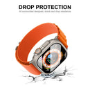 ENKAY HAT PRINCE For Apple Watch Ultra 3 / Ultra 2 / Ultra 49mm All-around Hard PC Case with Tempered Glass Screen Protector Shock Resistant Clear Cover - Silver - 7