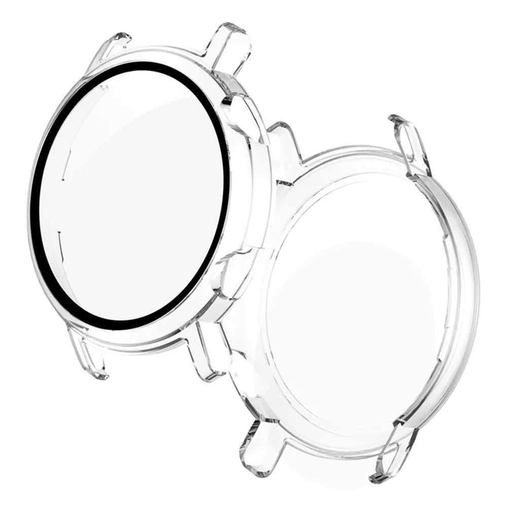 For Huawei Watch GT 2 42mm Hard PC Case with Tempered Glass Screen Protector Electroplated Scratch Resistant Overall Protective Cover - Transparent - 1