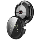 For Google Pixel Watch 2 / Pixel Watch Electroplating TPU Case Screen Protector Full Protection Anti-drop Protective Watch Cover - Black - 7