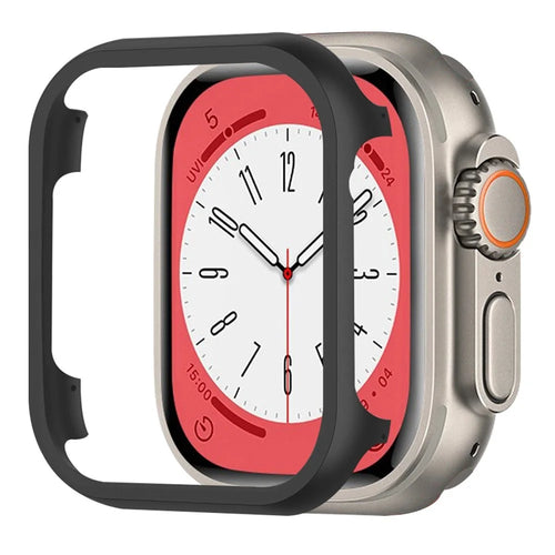 For Apple Watch Ultra 3 / Ultra 2 / Ultra 49mm Aluminum Alloy Watch Case Metal Frame Protective Cover - Black - 1
