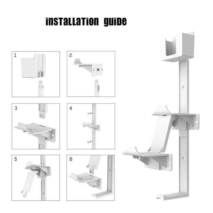 JYS Universal Game Controller Remote Control Holder Wall Mount Storage Rack Gamepad Headset Hanger Shelf - White - 2