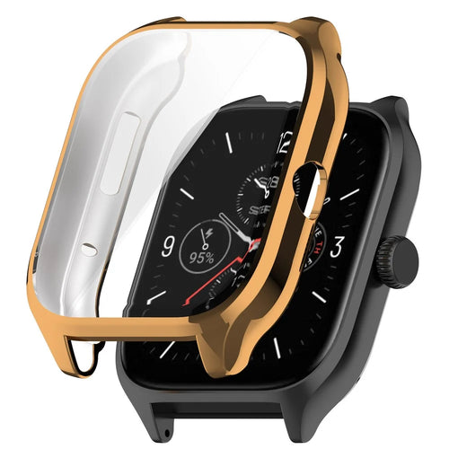 Electroplating Watch Case For Huami Amazfit GTS 4, Soft TPU Anti-Scratch All-inclusive Shell Cover - Gold - 1