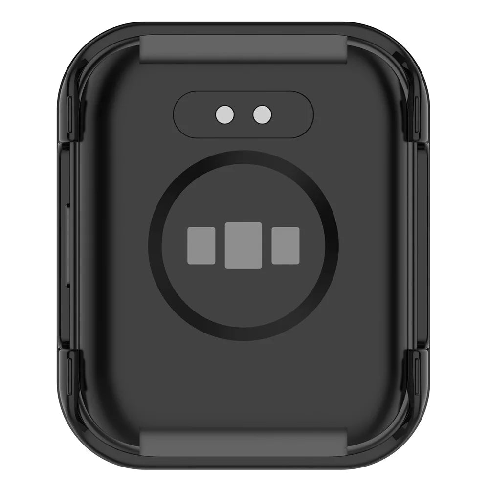 For Realme Watch 3 Pro Hard PC Clear Watch Case Full Coverage Anti-scratch Protective Cover with Tempered Glass Screen Protector - Black - 7