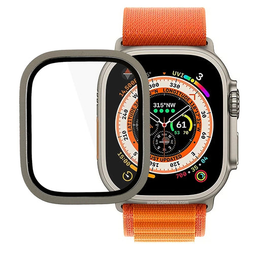 For Apple Watch Ultra 3 / Ultra 2 / Ultra 49mm Titanium Alloy Watch Case Integrated Full Glue Tempered Glass Screen Protector Smart Watch Case with Screen Film - 1