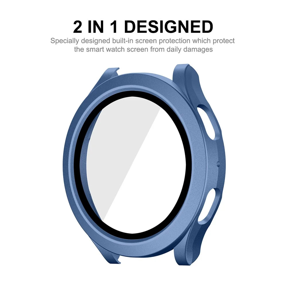 ENKAY HAT PRINCE For Samsung Galaxy Watch 5 40mm Waterproof Case with Tempered Glass Hard PC Cover - Blue - 2