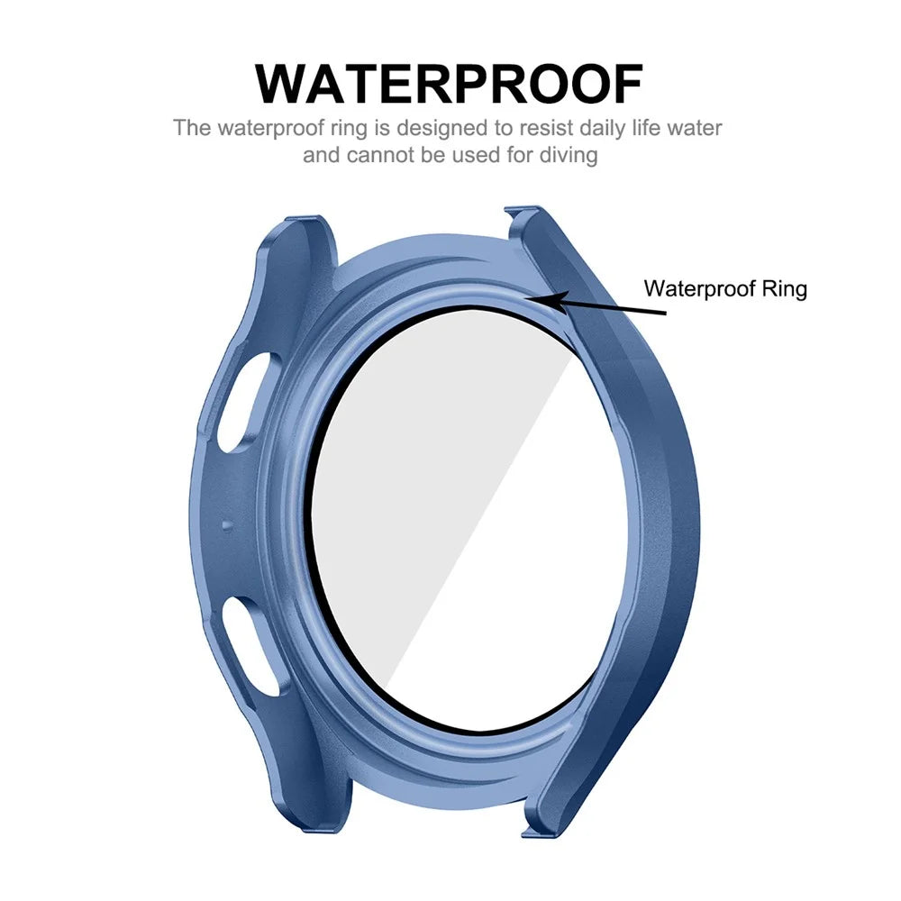 ENKAY HAT PRINCE For Samsung Galaxy Watch 5 40mm Waterproof Case with Tempered Glass Hard PC Cover - Blue - 3