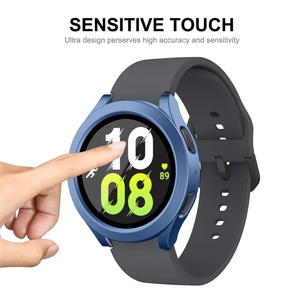 ENKAY HAT PRINCE For Samsung Galaxy Watch 5 40mm Waterproof Case with Tempered Glass Hard PC Cover - Blue - 6