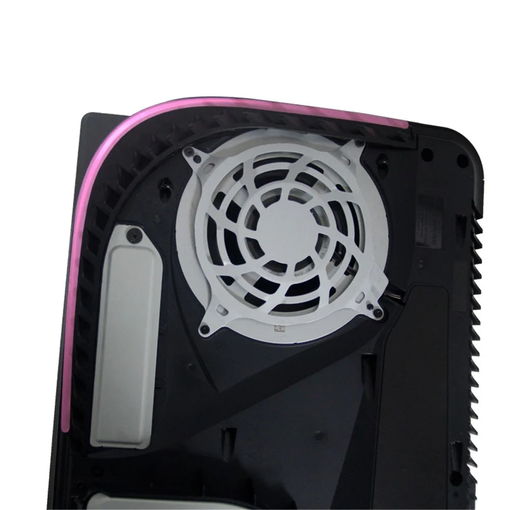 Luminous Carbon Fiber Sticker LED Light Bar Decor Adhesive Sticker Paper Compatible with PS5 Console - Pink - 3