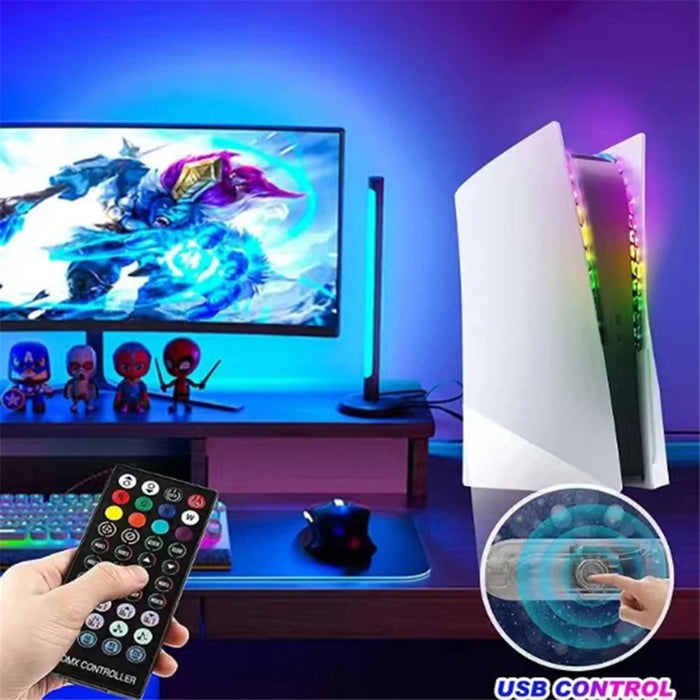 KLFP003 Pickup Function LED Strip Lights for PS5 Game Console RGB Strip Light with Remote Control Support 3 Control Modes - 4