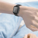 For Apple Watch Series 1 / 2 / 3 42mm Integrated Tempered Glass Screen Film Hard PC Watch Frame Carbon Fiber Cover - Black - 5