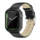 For Apple Watch Series SE3 / SE2 / SE1 /  6 / 5 / 4 40mm Anti-scratch Tempered Glass Screen Film+Carbon Fiber PC Watch Frame Cover - Black - 3