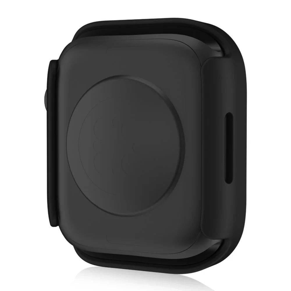 For Apple Watch Series 9 / 8 / 7 45mm Waterproof Frosted Watch Case Anti-drop PC Cover with Tempered Glass Screen Protector - Black - 4